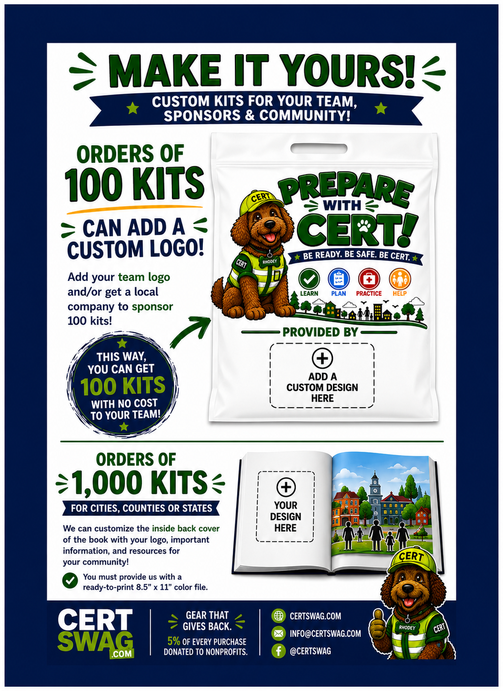 Custom Prepare with CERT Kits – 100 Pack