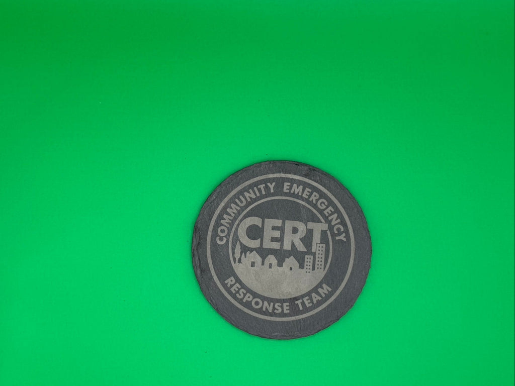CERT Slate Coaster Set – Round or Square