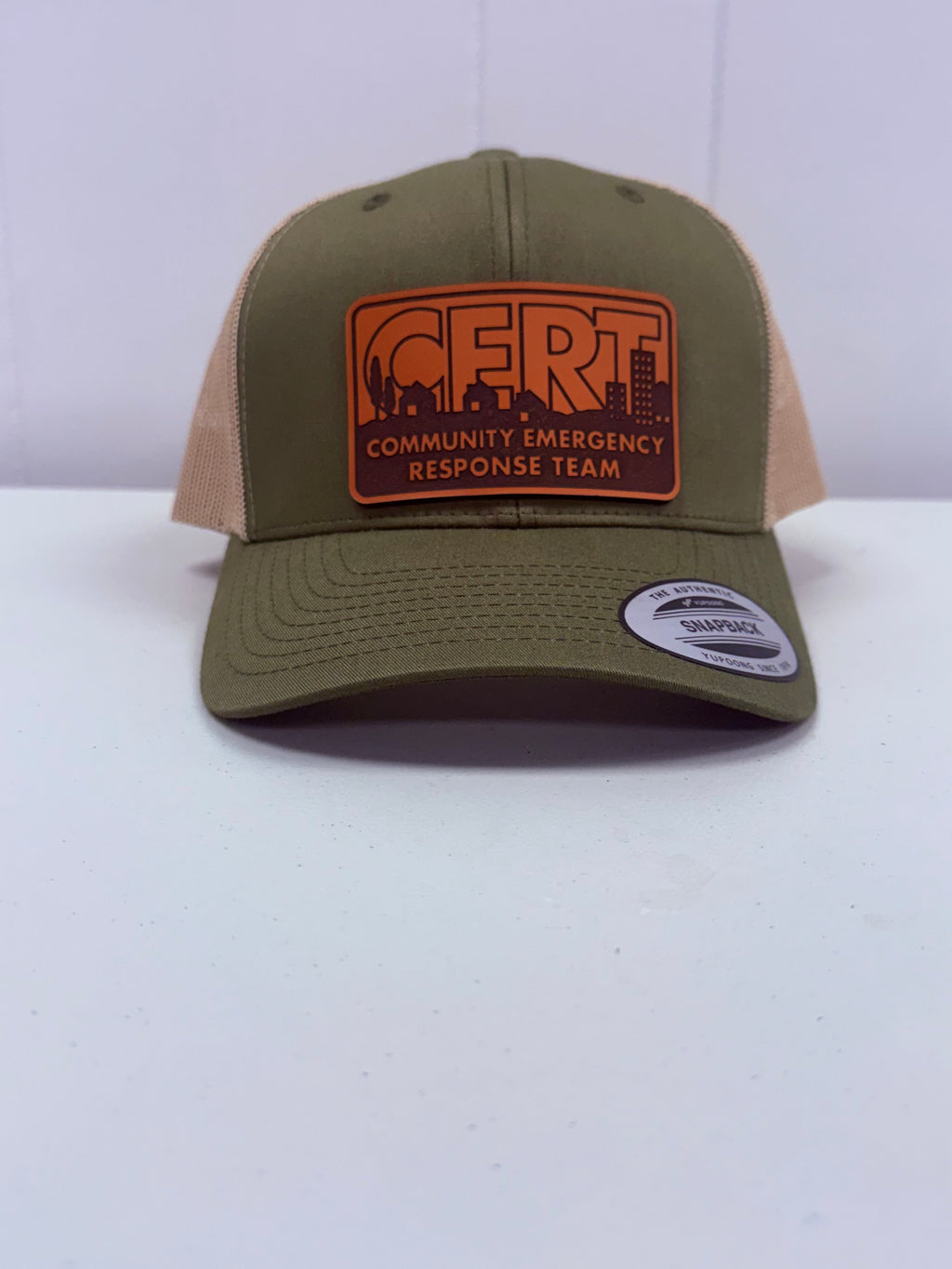 CERT Leather Patch Trucker Hat