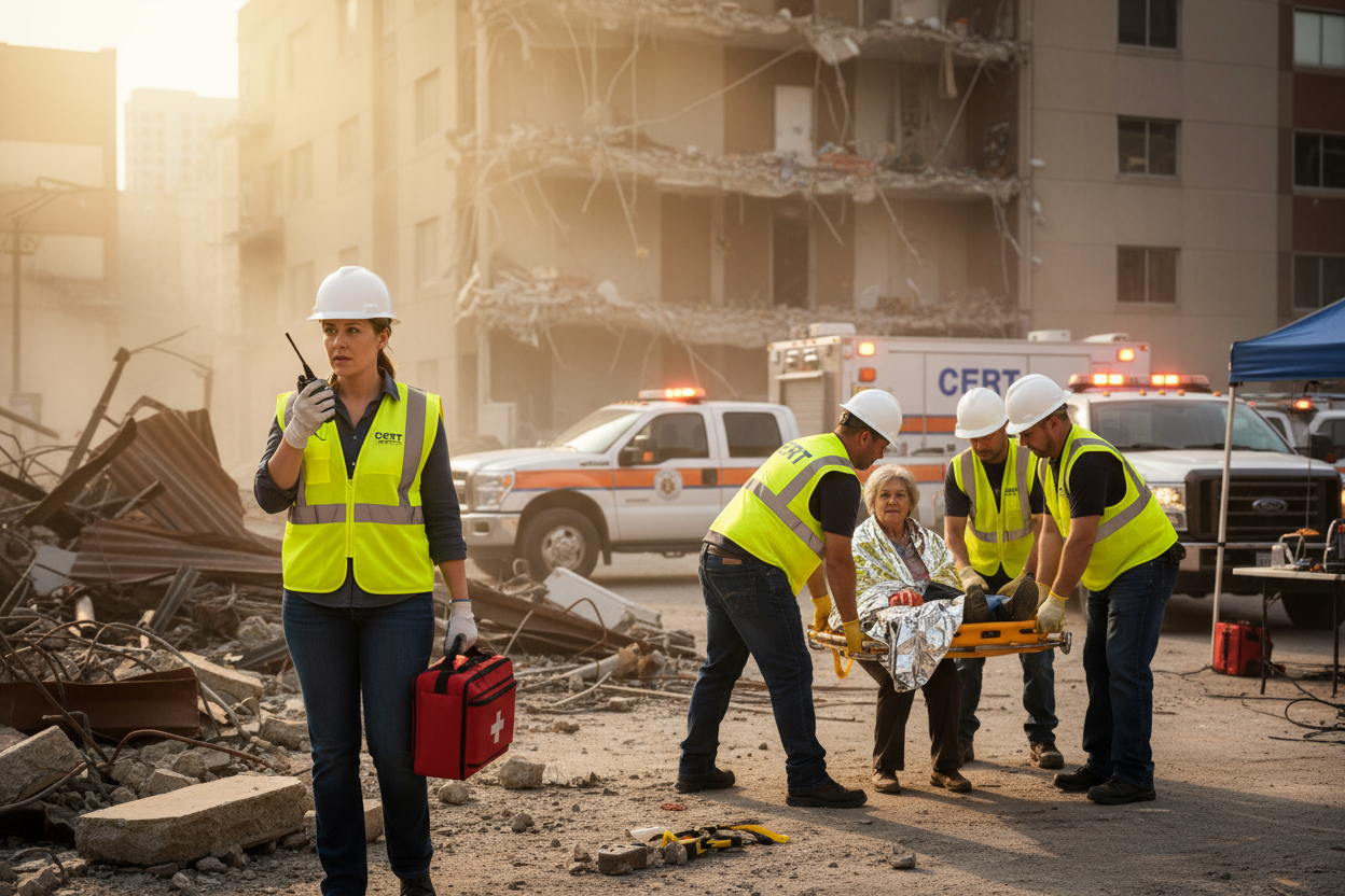 CERT team providing disaster response